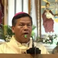 El arzobispo de Santa Cruz, monseñor René Leigue, en la misa de este domingo.