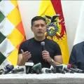 Óscar Mario Justiniano, ministro de Desarrollo Productivo, en conferencia de prensa.