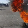 Bloqueo en la ciudad de El Alto.