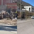 Militares y policías resguardan la zona del puente Lipari