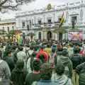 Cabildo en la plaza 25 de Mayo de la ciudad de Sucre
