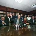 Tuto Quiroga en conferencia de prensa este jueves.