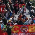 Una de las marchas de la COB en la ciudad de La Paz.