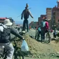 Así se encuentra la carretera El Alto-Desaguadero este lunes.