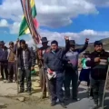 El punto de bloqueo en el municipio de Aiquile.