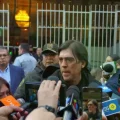 Zamora la tarde de este miércoles en declaraciones ante la prensa en La Paz.