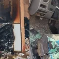 Los destrozos en la Subalcaldía en Senkata, El Alto