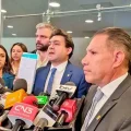 Legisladores de la bancada paceña de la Alianza Libre, este jueves.
