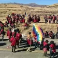 Un bloqueo de carreteras en el altiplano.